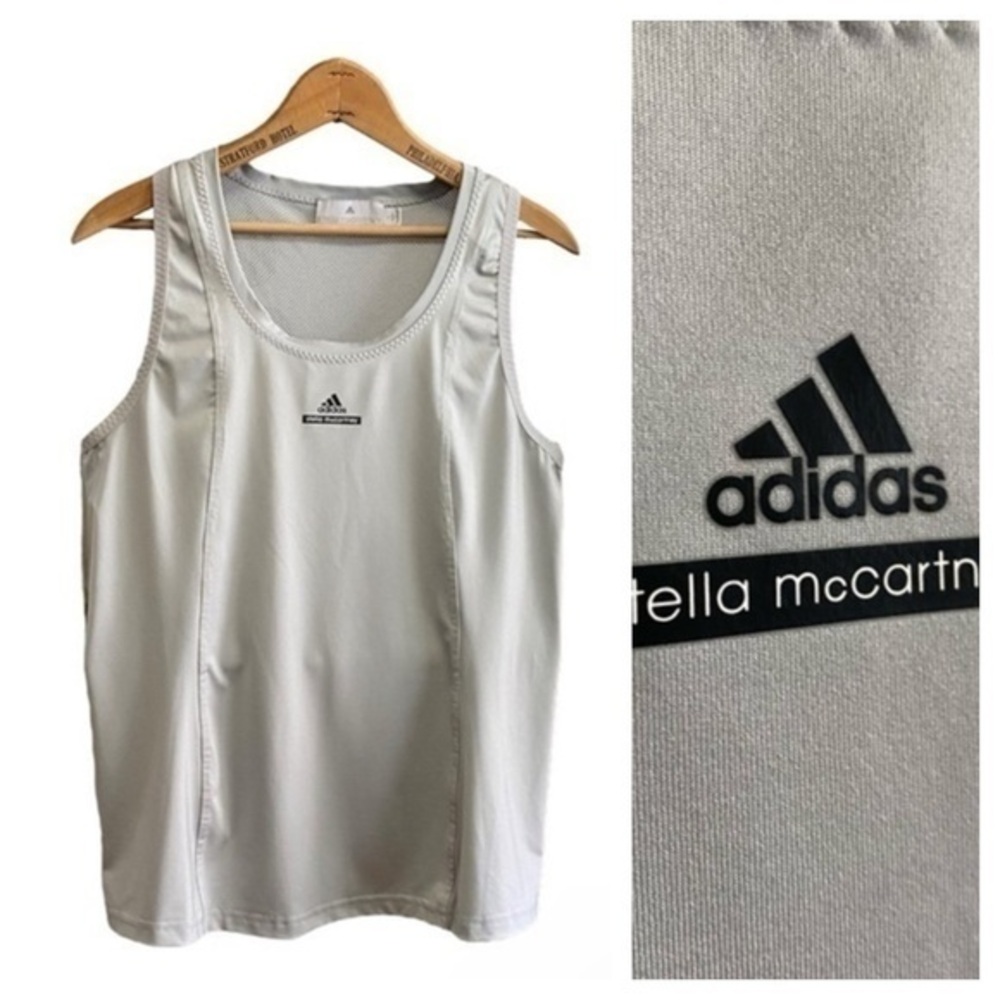 Adidas X Stella McCartney Light Gray Athletic Tank Top Large - Picture 1 of 11